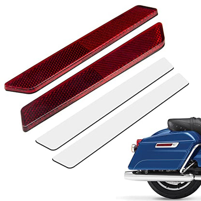Amazicha Red Saddlebag Reflector Hard Saddle Bag Latch Cover Reflectors Compatible for Harley Touring Street Glide Electra Glide Road Glide Road King 2014-2024 - color: Red