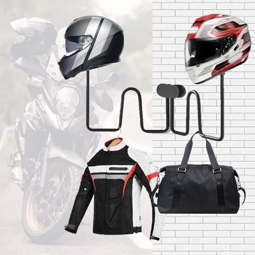 Longzhuo Helmet Wall Mount, 2-Spherical 180° Swivel Motorcycle Helmet Holder Wall Mount, Motorcycle Accessories, for Helmet, Hat, Cap, Sportswear, Racing Suit, Black