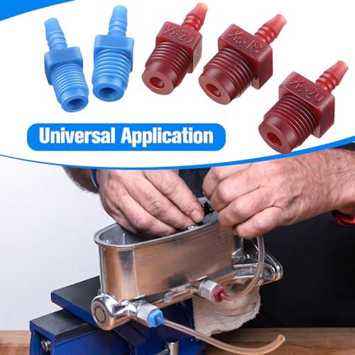 Enhon Master Cylinder Bleeder Kit Replacement for 13911, 22 In Clear Hose, Clip, SAE and Metric Fittings Universal Fit, Complete Brake Bleeder Kit with PTFE Tape