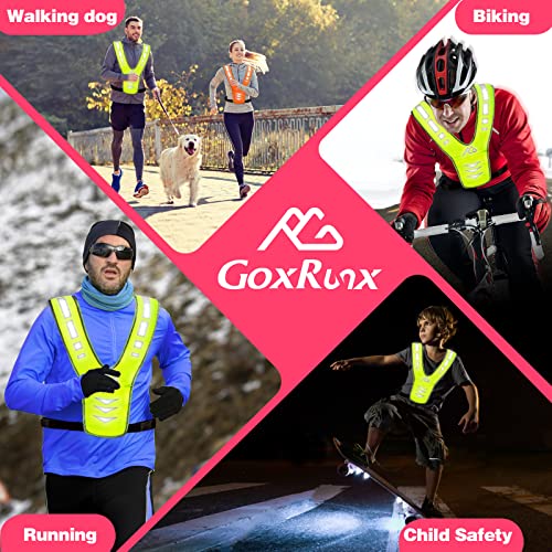 GoxRunx Reflective Running Vest Gear with Reflective Bands for Women Men Safety Reflective Vest for Walking Running Cycling at Night - color: Pink