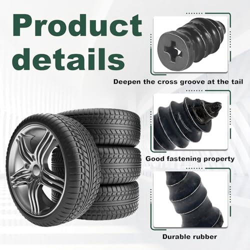 80Pcs Tire Repair Rubber Nail, Spiral Rubber Nails & Screw Plugs Tire Repair Kit Self-Service Vacuum Tire Puncture Repair Tool for Car, Motorcycle, Truck, Tractor, Jp -Reliable Tire Repair