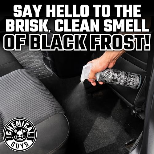 Chemical Guys Black Frost Premium Air Freshener & Odor Eliminator (4 oz) (3 Pack) – Bold Ice-Cologne Scent Spray for Car, Office & Home Interiors - size: 4 Fl Oz (Pack of 3)