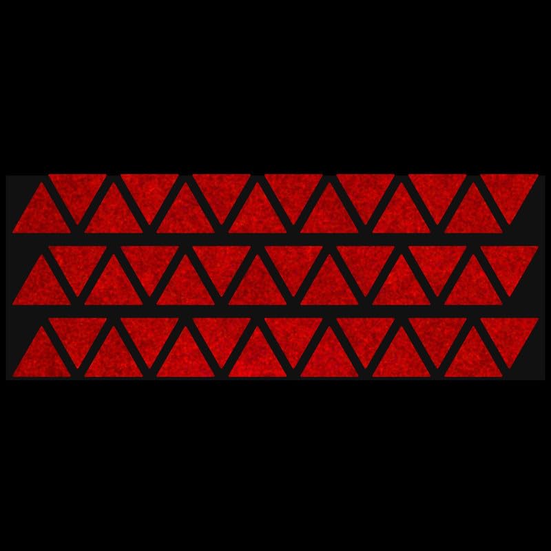 LiteMark Reflective Triangle Sticker for Bike, Helmet, Red, 1 Inch - Pack of 42 Pcs - color: Red
