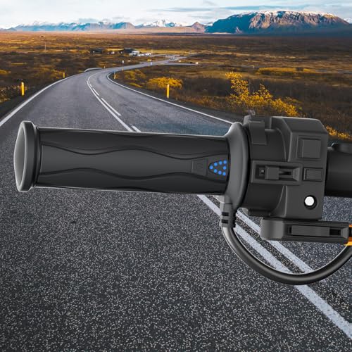 Heated Grip with Thumb Warmer Kit, Heated ATV Grips, 12V 7/8 Electric Heating Motorcycle Hand Warmer, 5 +1 Heat Settings, IP67 Waterproof, Handlebar Heater Riding Gear Accessories