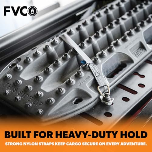 Flatline Van Co Heavy-Duty 1-Inch Cam Strap System - Adventure Van L-Track Anchors - 680 lb Nylon Cam Buckle Straps & Cam Buckle Tie Down Straps, 4-Pack 96"