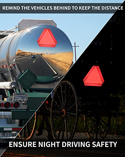Slow Moving Vehicle Sign Triangle Sign for Golf Cart, UTV/ATV/RTV, Tractor&Farm equipment with Reflective - 14"x16"80-mil Thick Plastic, Up to 7 Years Outdoor - Include Screws & Zip Ties (2 PACK) - color: 2 PACK