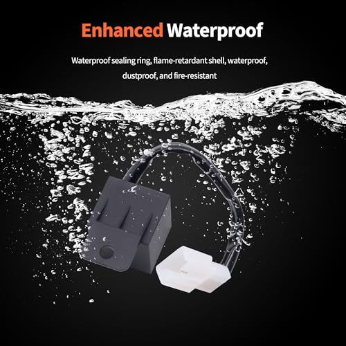 HiSport 2-Pin Electronic LED Flasher Relay Compatible with Most Honda, Kawasaki, Yamaha Motorcycles Fix Motorcycle Turn Signal Bulbs
