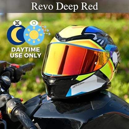 Compatible With K6S Visor K6 Face Shield Replacement Tinted Visor Helmet Accessories (Revo Deep Red) - color: Revo Deep Red
