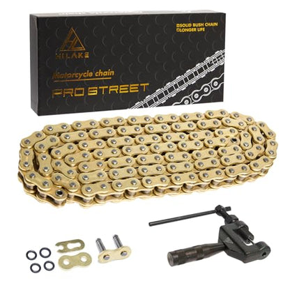 HIALKE Gold 525 X-Ring Chain 110 Links with Connecting Master Link and Chain Breaker(525HX-110L Chain Breaker Set) - size: 525HX-110L Chain Breaker Set