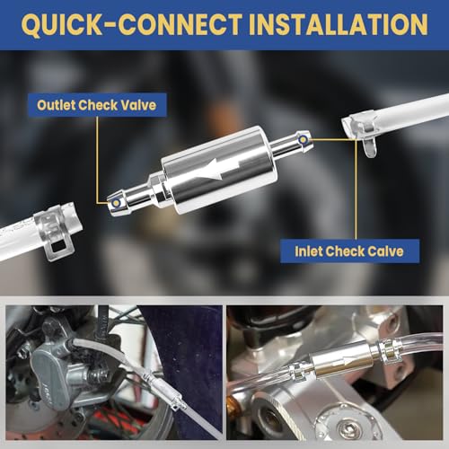 6 PCS Brake Bleeder Hose One Way Check Valve Tube Bleeding Tool Kit for Car Motorcyle Clutch, Brake Bleeder Hose for Hydraulic System Bleeding