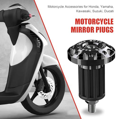 2 PCS Universal Motorcycle Bar End Plug, Shockproof Handlebar End Caps, 7/8" Aluminum Alloy Handlebar Grip End Caps Replacement, for Most Motorcycles (Black) - color: Black