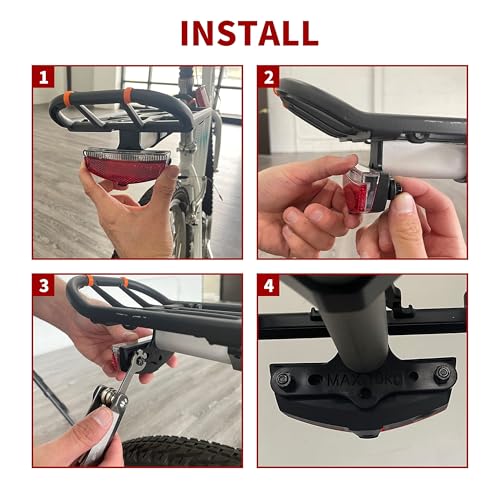 BV Bike Lights for Night Riding LED Bike Tail Light - Bicycle Light Battery-Powered/Rechargeable - Rear Bike Light Weather Resistant - Visible Up to 1500ft Bicycle Tail Light LED Bike Light - size: Rear Carrier Mount - A - Single