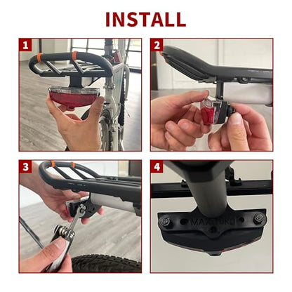 BV Bike Lights for Night Riding LED Bike Tail Light - Bicycle Light Battery-Powered/Rechargeable - Rear Bike Light Weather Resistant - Visible Up to 1500ft Bicycle Tail Light LED Bike Light - size: Rear Carrier Mount - A - Single