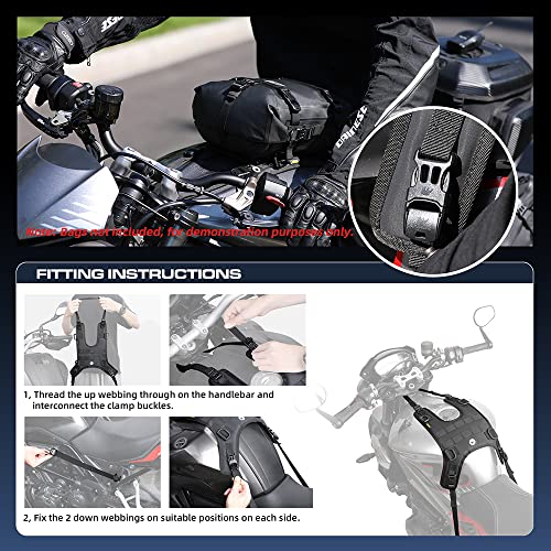 Rhinowalk Motorcycle Tank Bag/Bumper Bag Universal Saddle Bag Mounting Base - color: Black, size: Fuel tank mounting base