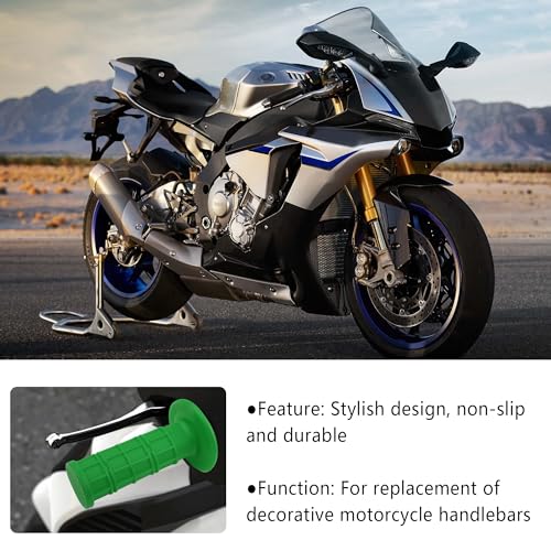 2PCS Motorcycle Grips,Anti-Slip Rubber Dirt Bike Grips with 7/8" Left & 1" Right Compatible with CRF KXF,Universal Motorcycle/Bike Handlebar Grips for Women & Men (Green) - color: Green