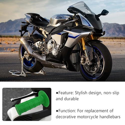 2PCS Motorcycle Grips,Anti-Slip Rubber Dirt Bike Grips with 7/8" Left & 1" Right Compatible with CRF KXF,Universal Motorcycle/Bike Handlebar Grips for Women & Men (Green) - color: Green