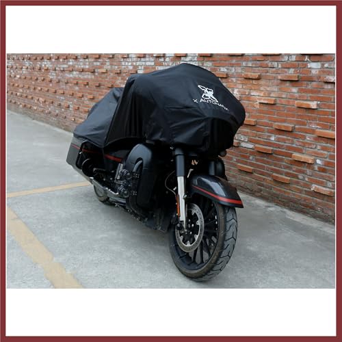 Motorcycle Cover Lightweight Half Cover Outdoor Waterproof Rain Dust Protector Black XL for Most Full Dress Touring Cruiser Replace Parts