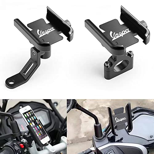 for Vespa LX LXV Sprint GTS GTV 50 150 250 300 300ie Accessories Motorcycle Handlebar Mobile Phone Holder GPS Stand Bracket,Handlebar Silver - color: Handlebar Silver