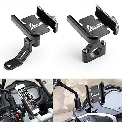 for Vespa LX LXV Sprint GTS GTV 50 150 250 300 300ie Accessories Motorcycle Handlebar Mobile Phone Holder GPS Stand Bracket,Handlebar Black - color: Handlebar Black