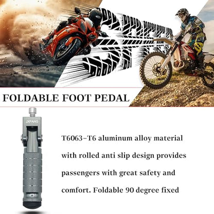 Universal Motorcycle Bicycle Folding Passenger Foot Pegs M8 Rearsets Rear Set Footrests Footpeg Foot Rest Peg Pedals For Bike Install Hole 8mm (Titanium) - color: Titanium