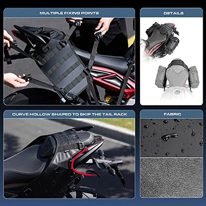 Rhinowalk Motorcycle Saddle Bag/Tail Bag/Seat Bag Universal Saddle Bag Mounting Base - color: Black, size: Rear seat double saddle