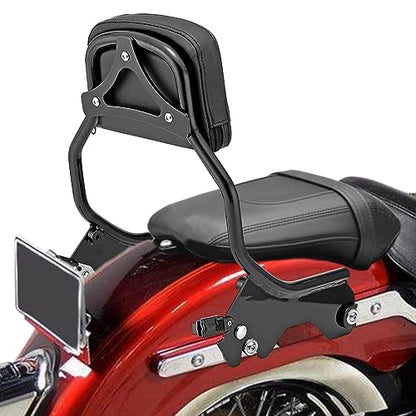 Mofun Short Passenger Backrest Sissy Bar Compatible with Harley Softail Street Bob FXBB,Heritage Classic FLHC FLHCS,Deluxe FLDE,Softail Slim FLSL 2018-2025,Gloss Black