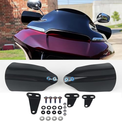 Handlebar Handguards Shield Bracket Protector for Harley Touring Road Glide, Softail Street Bob FXBB/114 FXBBS/Low Rider ST 117 FXLRST/Deluxe FLDE/Heritage Classic 2018-2023 (Black) - color: Black