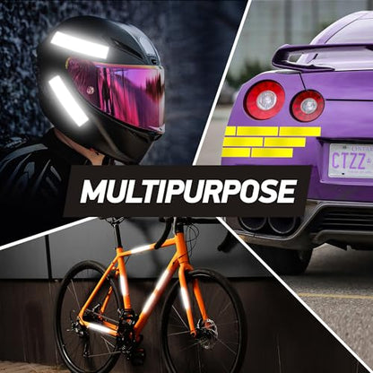 Reflective Stickers | 3M Diamond Grade | White | 1.25″ x 6″ | 5-Pack | Reflective Safety Tape for Helmets, Cars, Mailboxes & More - color: White