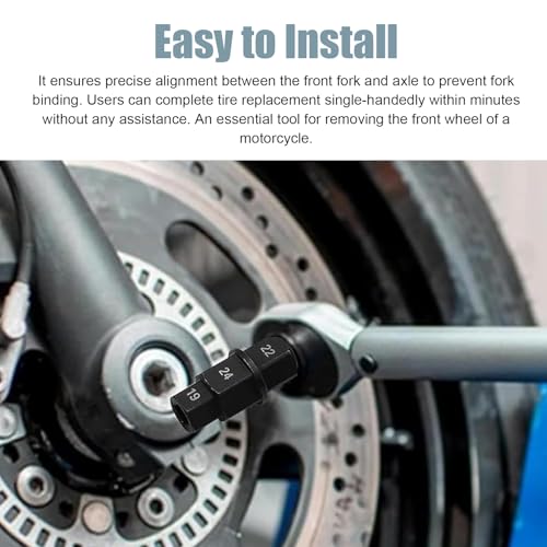 Motorcycle Axle Nut Tool, Front Axle Removal Wrench, Heavy Duty 17mm 19mm 22mm 24mm Hex Spindle Socket for Motorcycle Front Wheel Spindle Repair(Black) - color: Black