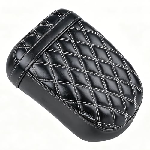 Motorcycle Passenger Comfort Seat Fit for CMX1100 Rebel 1100/DCT/SE 2021-2026, Leather Rear Saddle Back Cushion Pillion Pad, Black w/Gray Stitching - color: Rear - Black-B