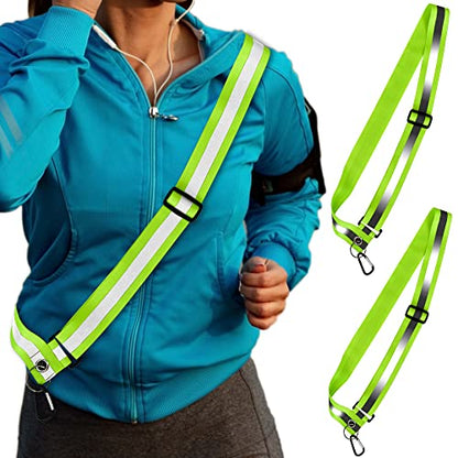 Reflective Sash for Walking at Night Adjustable Safety Sash for Men Women Kids Reflective Belt Sash for Running Walking Biking - color: 2 Sashes