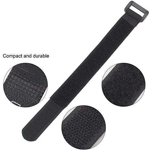 12 Pack 1 x 12 Inches Hook and Loop Reusable Fastening Cable Tie Down Straps by Wisdompro - Reusable, Durable Functional Ties to Keep Your Home, Office, Workspace from Tangled Messes of Cords - size: 1 x 12 Inch, 12 Pack
