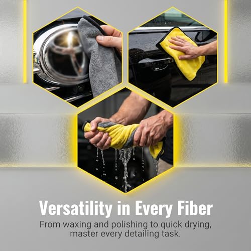 Microfiber Towels for Cars, 800GSM Car Cleaning Towels, Soft Microfiber Cleaning Cloths for Car Washing, Drying, Waxing, Buffing and Polishing, Scratch-Free Auto Detailing Towels, 6 Pack, 12 x 16 Inch - size: 6 Pack, 12 x 16 Inch