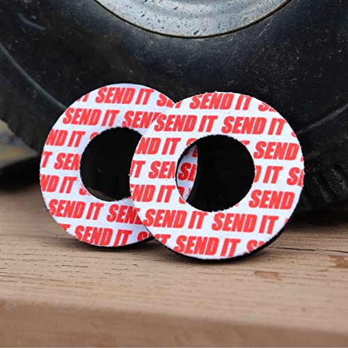 Gripdonuts.com® MX Grip Donuts for Dirt Bike Motorcycle BMX - Send It (2 Colors) - color: Red