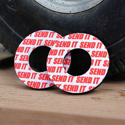 Gripdonuts.com® MX Grip Donuts for Dirt Bike Motorcycle BMX - Send It (2 Colors) - color: Red