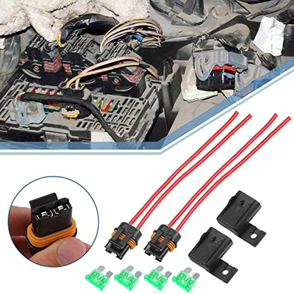 X AUTOHAUX 2 Set Inline Fuse Holder Waterproof Blade Style ATO/ATC Holder 30A 12A Gauge Wiring Harness with Cover for Automotive Marine