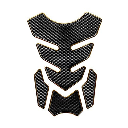1 Set Universal 3D Motorcycle Gas Tank Sticker, Fuel Tank Protector Decal Pad Self-adhesive and Waterproof - Gold - color: Gold
