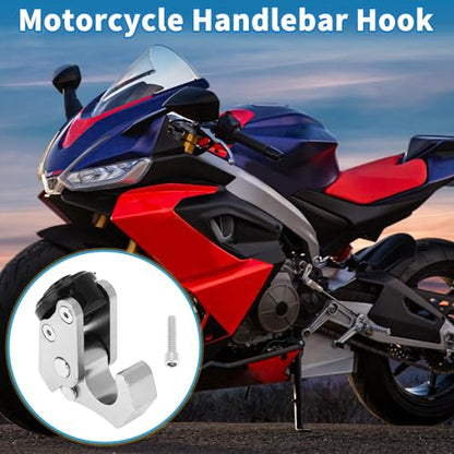 Motorcycle Handlebar Hook Helmet Gloves Luggage Hanger Motorcycle Hook Hanger Aluminum Alloy Silver Tone - color: Silver Tone