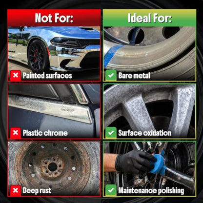 Metal Polish Kit with Applicator Pad – Restores Shine & Removes Oxidation on Chrome, Aluminum & Stainless Steel – Carnauba + Ceramic Protection – Metal Cleaner & Polish – 8.4 oz