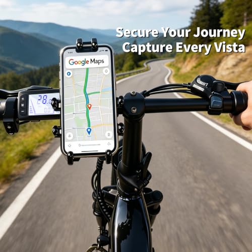 ZNH Bike Phone Holder, Bicycle Phone Mount - Bike Accessories | Phone Holder for Ebike,Scooter,Motorcycle, Secure Holder for 4.8-7.2 Inch All Cell Phones (Black)