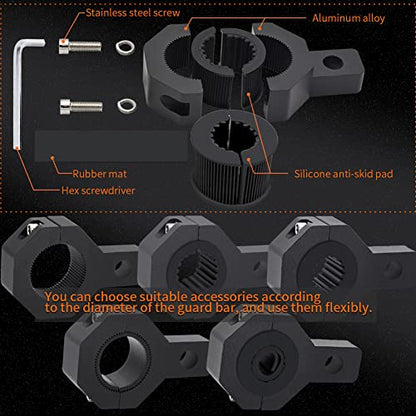 Motorcycle Brackets Tube Clamp Mount Kit 0.75" 1" 1.25" 2Pcs LED Offroad Lights Vertical Bar Tube Clamp Roof Roll Cage Holder Universal Clamp Bracket fit for Crash Bar Guard ATV UTV Motorcycle