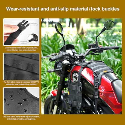 Motorcycle Tank Left and Right Auxiliary Mounting Pendant - Motorcycle Accessories Increase Storage Space, Suitable for Motor Fuel Tank Bag Motor Crash Bar bag - style: Left/Right Expansion