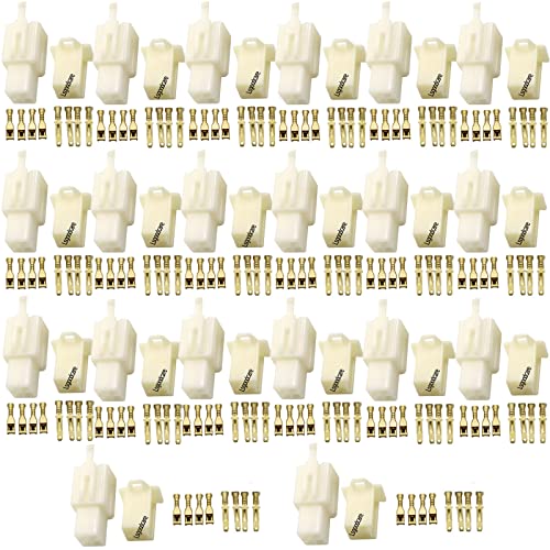 Lsgoodcare 20Sets 2.8MM 4 Pin Way Waterproof Auto Electrical Wire Cable Connector Plugs Kit Male Female Socket Plug, 2.8MM Wire Splice Crimp Terminal Spade Connector Set for Car/Motorcycles/Boat - color: 4PIN, size: 2.8MM