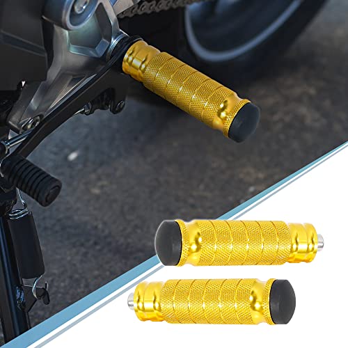 F FIERCE CYCLE 1 Pair 6mm Aluminum Aolly Motorcycle Rearsets Rear Set Footrest Footpeg Foot Rest Peg Motorbike Gold Tone - color: Gold Tone