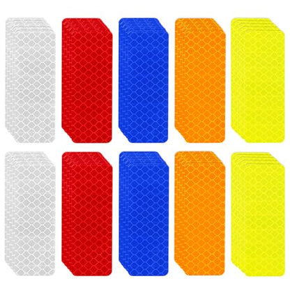 150PCS Safety Reflective Stickers, Waterproof Reflective Tape for Car Bike Motorcycle Reflectors for Mailbox Post, Golf Cart and Trailer Helmet, 3.15 x 1.18 Inch