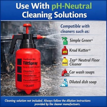 TiltSpray 32oz Spray Bottle – Sprays Upside Down & Any Angle, Heavy Duty Cleaning Sprayer for Hard-to-Reach Areas, Kitchen, Bathroom, Plants & Car Detailing – Leak Resistant, Adjustable Nozzle