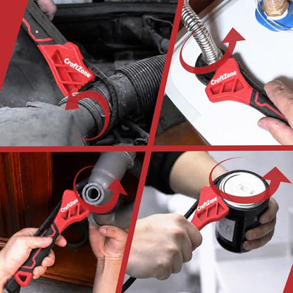 2-piece Rubber Strap Wrench Set, Adjustable Oil Filter Wrench with Anti-Slip Strap (2-piece), 4" & 6" Spanner Wrench for Plumbing, Faucet, Pipe, and Spark Plug
