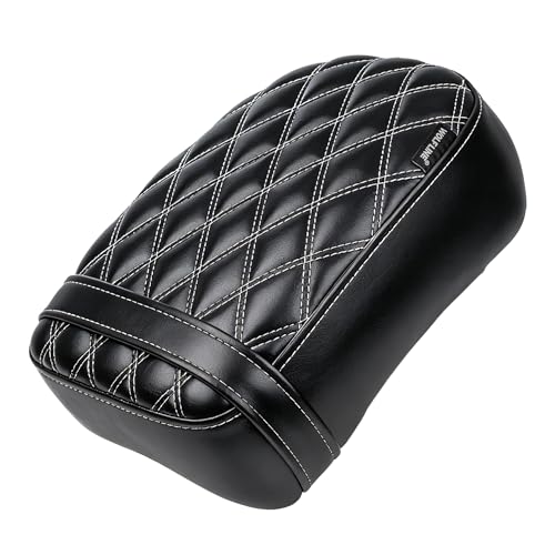 Motorcycle Passenger Comfort Seat Fit for CMX1100 Rebel 1100/DCT/SE 2021-2026, Leather Rear Saddle Back Cushion Pillion Pad, Black w/Gray Stitching - color: Rear - Black-B