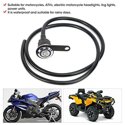 Motorcycle Handlebar Control Switch On Off | Rain - proof Stainless Steel Fog Lamp Switch with Blue LED | 12V Headlight Lamp for Motorcycles/ATVs