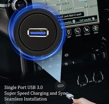 Single Port USB 3.0 Car Flush Mount Cable, USB Dash Mount Adapter Male to Female for Car Truck Boat Motorcycle Dashboard Panel 1ft - style: Single Port 1ft